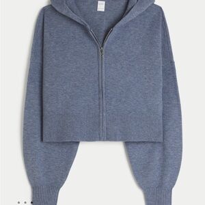 GILLY HICKS RELAXED SWEATER-KNIT ZIP-UP HOODIE